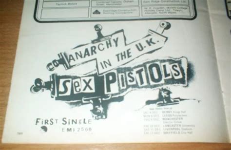 Sex Pistols Anarchy Tour Advert Man City V Derby Rare Complete