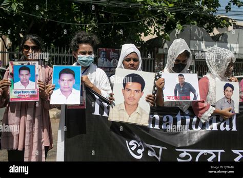 Dhaka Bangladesh 30th Aug 2022 Women Hold A Banner And Pictures Of