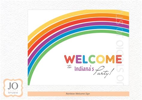 Rainbow Themed Welcome Sign Rainbow Party