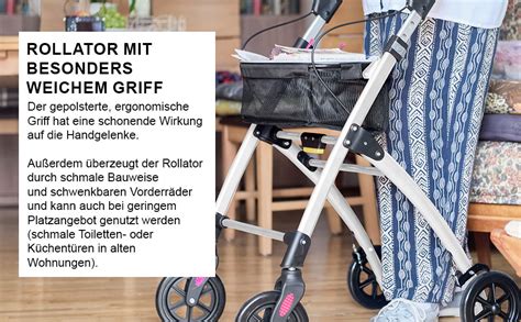 Casa Soft Wei Rollator Schmal F R Wohnung Innenbereich Faltbar