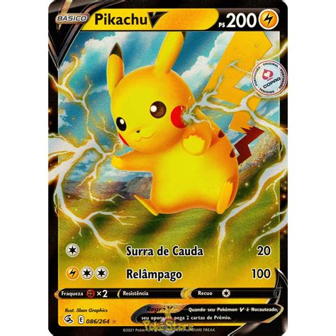 Carta Pokemon Pikachu V Português Card Original Copag Shopee Brasil