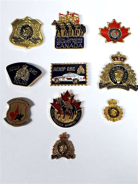 Ten 10 Royal Canadian Mounted Police RCMP Lapel Pins - COLLECTORS ...