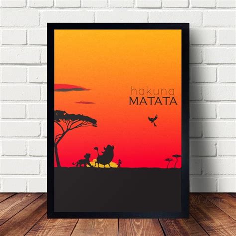 Quadro Poster A4 Filme Infantil Rei Leão Hakuna Matata no Elo7 RS