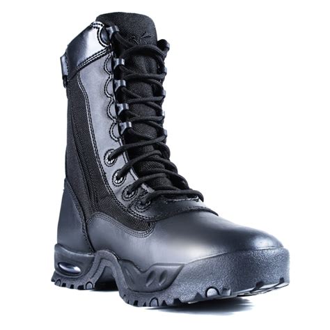 Men's Black Leather Zipper Steel Toe Work Boots - Overstock Shopping ...