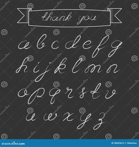 Chalk Script Font Hand Drawn Uppercase And Lowercase Letters And