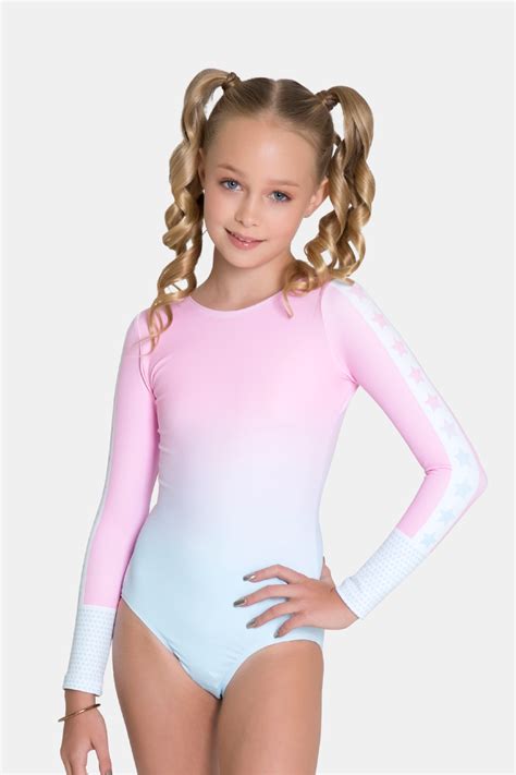 Cotton Candy Long Sleeve Leotard Gymnastics Wear By Sylvia P Long