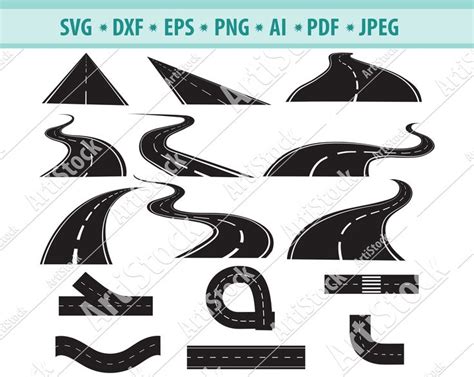 ROAD SVG, Highway Svg, Bending Svg, Curved Road Svg, Asphalt Road Svg ...