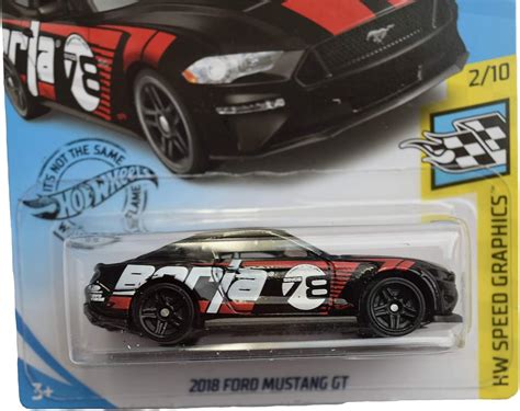 Hot Wheels Ford Mustang GT Negro Velocidad Grahpics