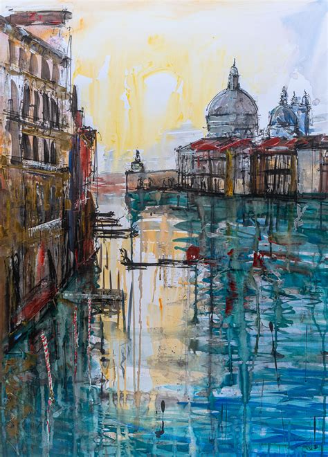 Original Venice Gondola Painting - Gondola Travel by Paul Kenton