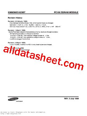 KMM366S163BT GL Datasheet PDF Samsung Semiconductor