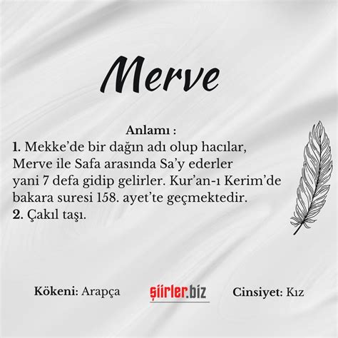 Merve Sminin Anlam Nedir Siirler Biz