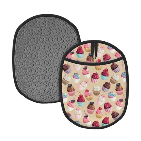Cute Fruit Ice Cream Print Pot Holders For Kitchen Heat Resistant Oven Mitts Hot Pads With