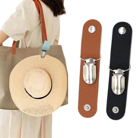 Travel Pu Hat Clip Pu Leather Multi Purpose Straw Hat Clip Hat