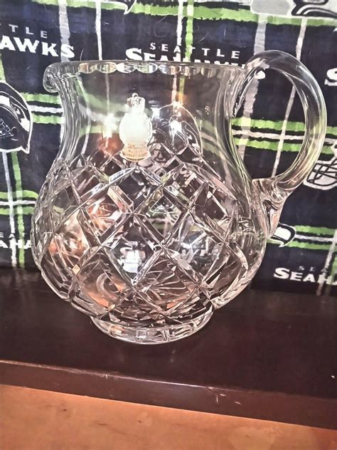 Vintage Imperlux East German Hand Cut Crystal Water Pitcher