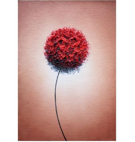 ORIGINAL Art, Abstract Flower Painting, Red Flower Oil Painting ...