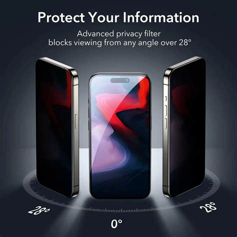 ESR Anti Spy Powerful Privacy Screen Protector for iPhone 15 Pro / 15 ...