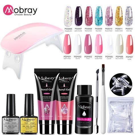 Mobray Uv Poly Nail Gel Extension Nail Kit All For Manicure Set Acrylic