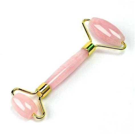 Pink Round Rose Quartz Face Massage Roller For Healing 62gms Approx