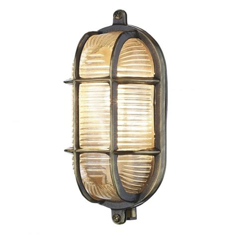 David Hunt Lighting Admiral Outdoor Wall Light Antique Brass Beardsmore Lighting