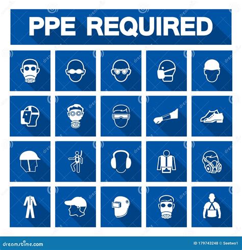 Required Personal Protective Equipment Ppe Symbol Safety Icon Stock