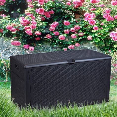 Ainfox Patio Storage Deck Box Outdoor Storage Plastic Bench Box All