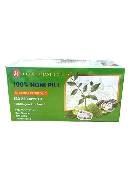 Hộp viên nhàu nguyên chất 100%. Sản phẩm từ trái nhàu. Noni 100%