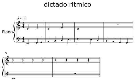 Dictado Ritmico Sheet Music For Piano