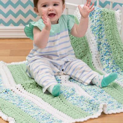 RED HEART TEXTURED STRIPES BABY BLANKET - BePatterns