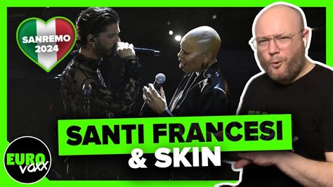 REACTION SANTI FRANCESI SKIN HALLELUJAH SANREMO 2024 YouTube