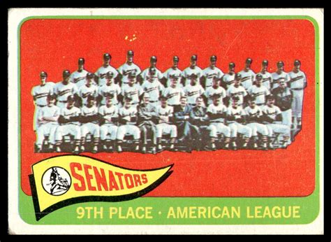 1965 Topps 267 Washington Senators TC Washington Senators VG VGEX