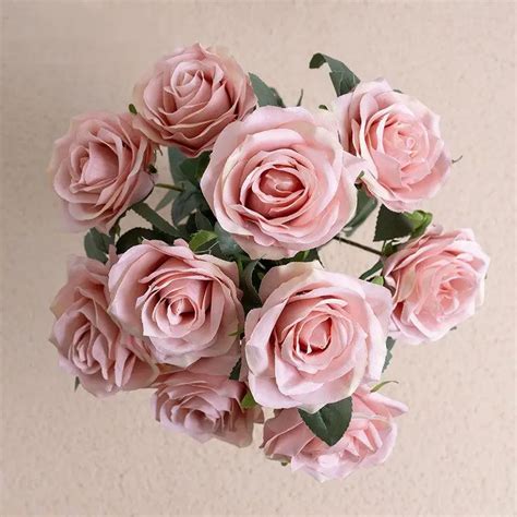 Heads Big Artificial Rose Bush Bouquets Flowers Buy Big Artificial