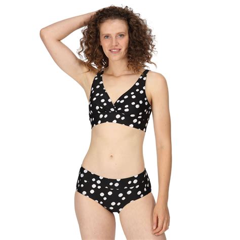 Regatta Paloma Bikini Top Black White Polka Print Wow Camping