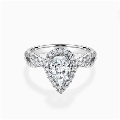 DR FOREVER Pear-cut Halo Pavé Engagement Ring
