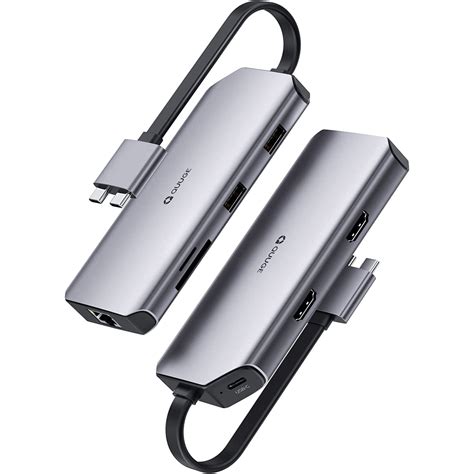 Хъб адаптер 8 в 2, за MacBook Pro, MacBook Air, с 2 HDMI 4K порта, USB ...
