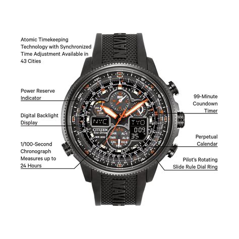 Buy Citizen Mens Eco Drive Navihawk Atomic Chronograph Watch Jy8035