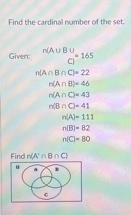 Solved Find The Cardinal Number Of The Set Given Chegg