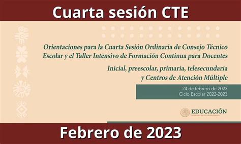 Cte Febrero De Orientaciones Para La Cuarta Sesi N Ordinaria Del