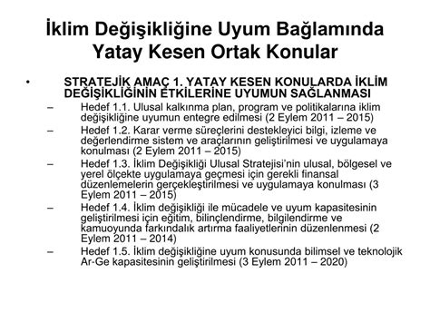 PPT TÜRKİYENİN İKLİM DEĞİŞİKLİĞİNE UYUM STRATEJİSİ VE EYLEM PLANI