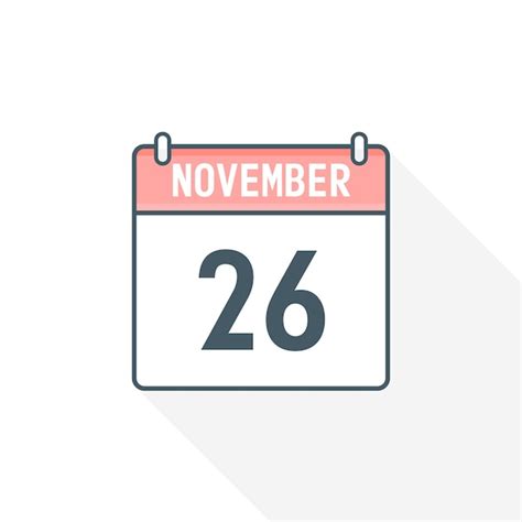 Premium Vector | 26th november calendar icon november 26 calendar date month icon vector illustrator