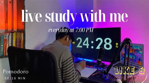 Live Study With Me Pomodoro Min Rain Sound Study Session