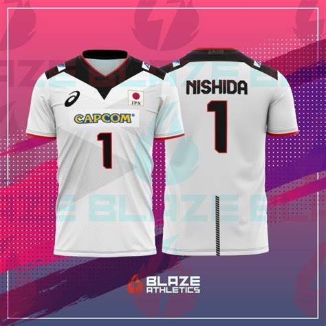 New White Japan Capcom Men S Volleyball Team Full Sublimation