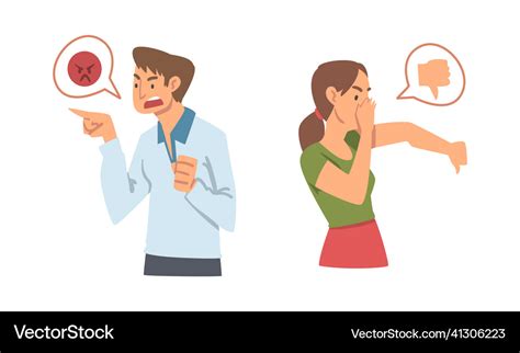 young angry man  woman character expressing vector image