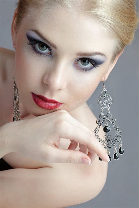 Blonde Woman Portrait Stock Image Image Of Lady Jewelry