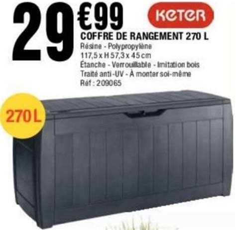 Promo Coffre De Rangement 270 L Chez La Foir Fouille