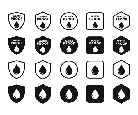 Waterproof Icons Collection Of Water Resistant Signs Vector Elements