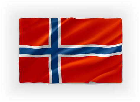 Bandera Azul Roja Y Blanca De Noruega Objeto Vectorial 3D Aislado