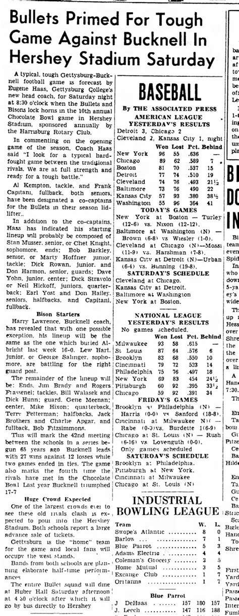 Gettysburg College Vs Bucknell 1957 ™