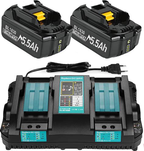 Hohe Kapazität 18V 8 0Ah 8000mAh Verbesserte 2X Ersatzakku für Makita