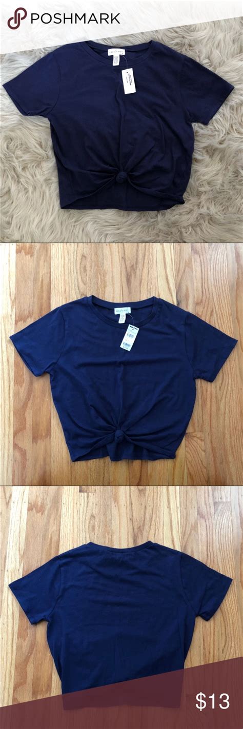 Tilly S Navy Knotted Crop Top Brand New