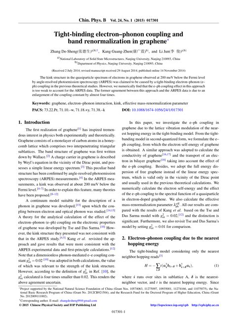 Tight Binding Electronphonon Coupling And Band Renormalization In